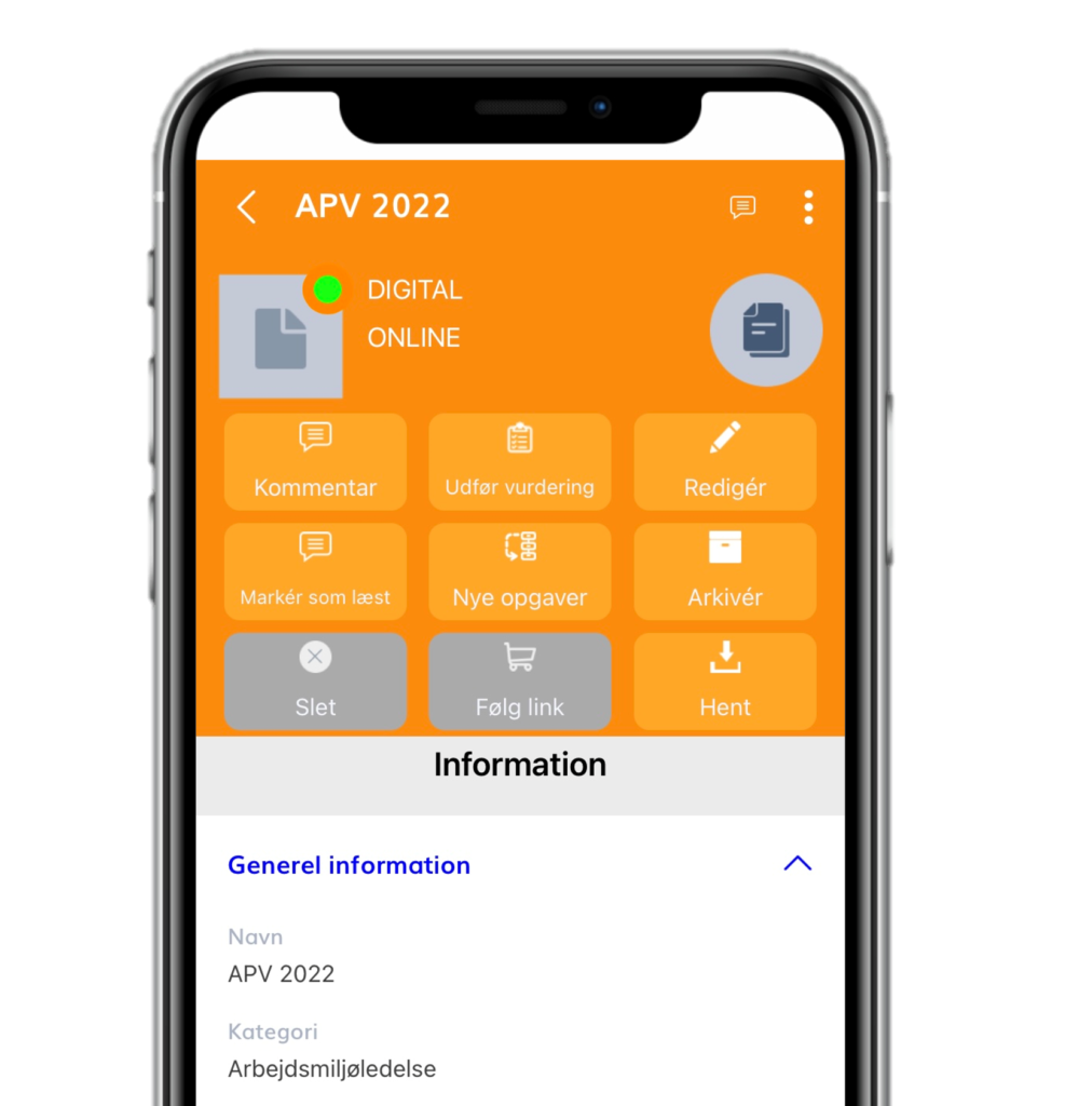 Digital APV-rapport på mobil
