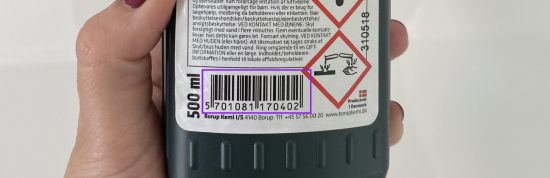 Scan kemi stregkode i Ledoc